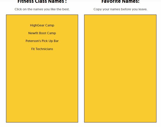 best-fitness-class-name-generator