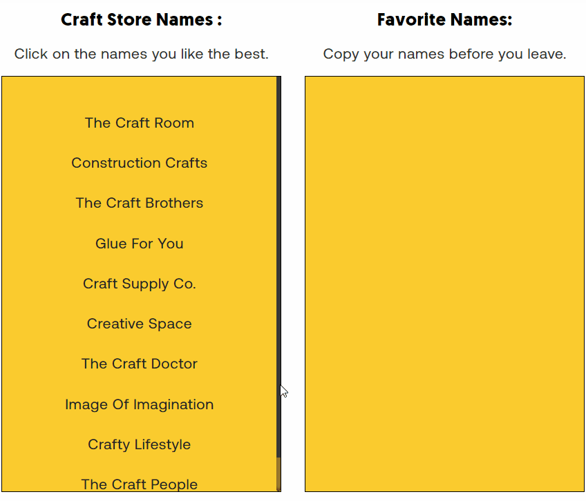 Craft Store Name Generator | 1000+ Craft Shop Name Ideas