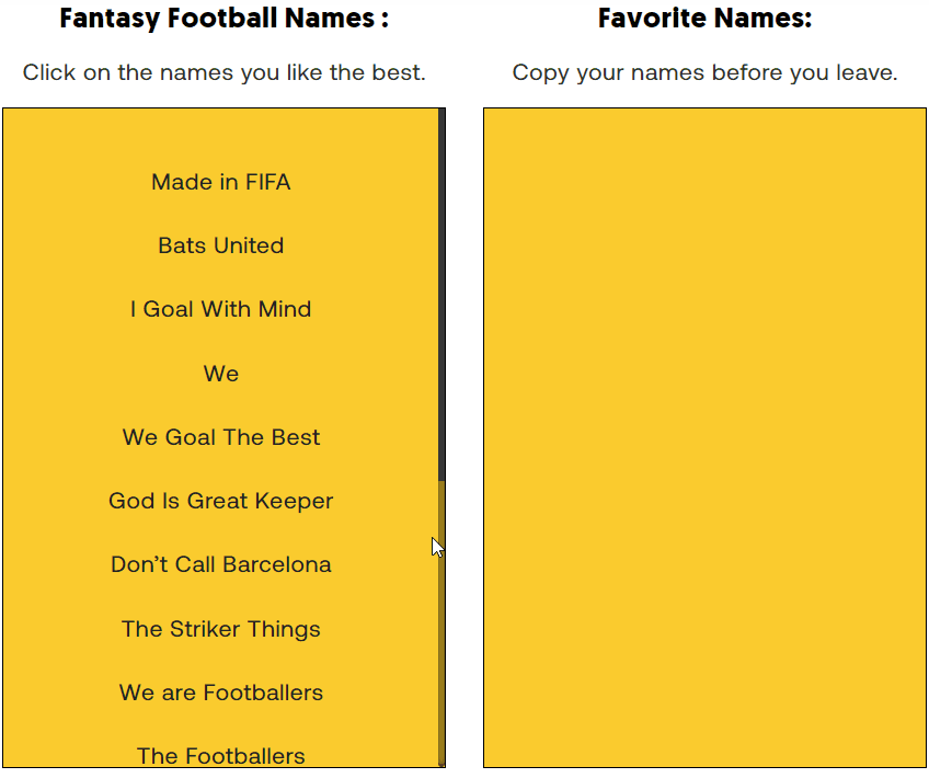 Fantasy Football Name Generator 1000 Fantasy Football Name Ideas Fantasy Football Name Generator 1000 Fantasy Football Name Ideas